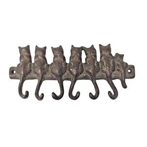 Metal Cat Kitten Tail Hook Jewelry Key Wall Hanger Bronze Finish with screws NEW